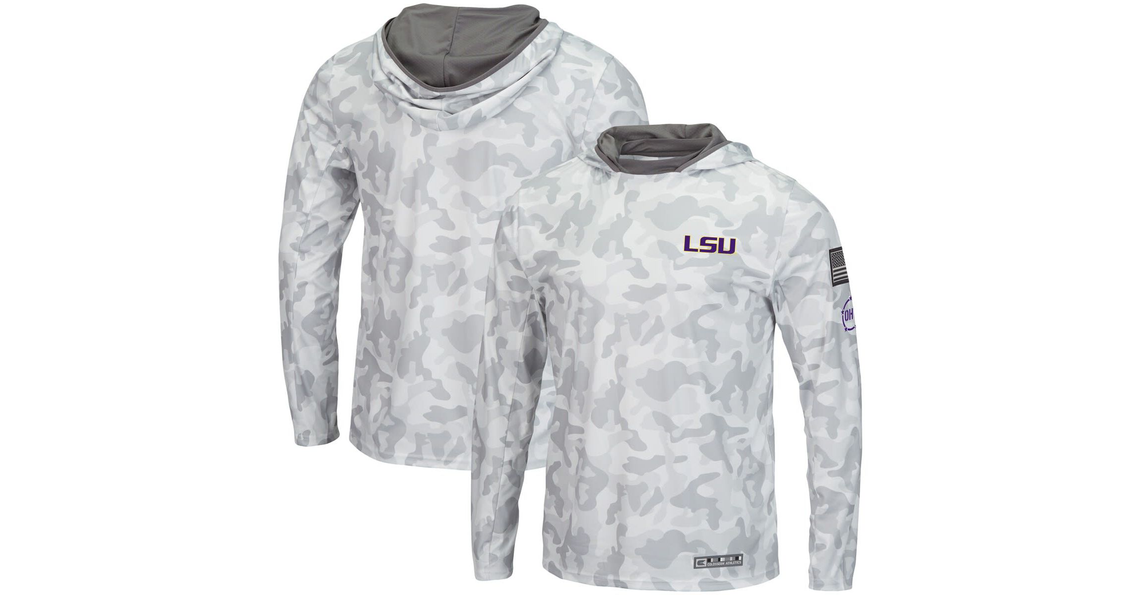 NCAA Arctic LSU Tigers OHT Military Appreciation Long Sleeve Hoodie Top