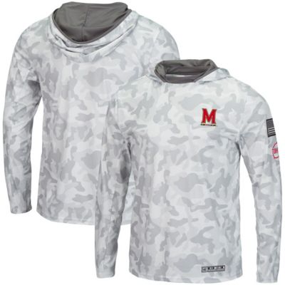 NCAA Arctic Maryland Terrapins OHT Military Appreciation Long Sleeve Hoodie Top