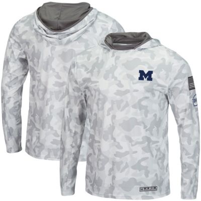 NCAA Arctic Michigan Wolverines OHT Military Appreciation Long Sleeve Hoodie Top