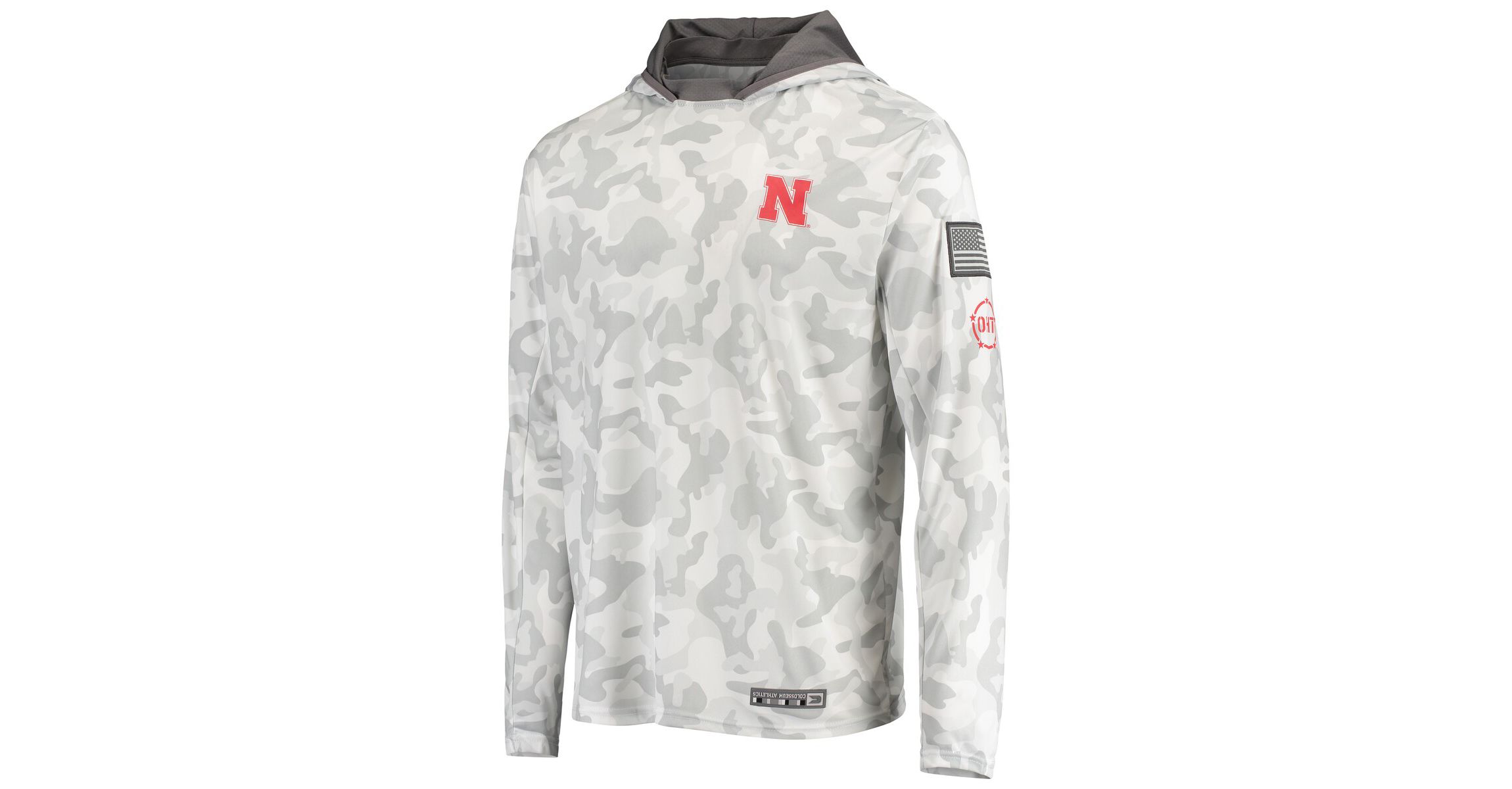 NCAA Arctic Nebraska Huskers OHT Military Appreciation Long Sleeve Hoodie Top