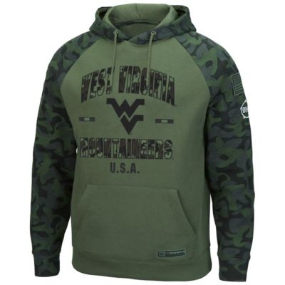 NCAA West Virginia Mountaineers OHT Military Appreciation Raglan Pullover Hoodie