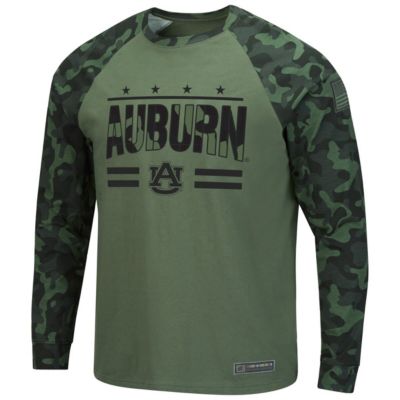 NCAA Auburn Tigers OHT Military Appreciation Slim-Fit Raglan Long Sleeve T-Shirt