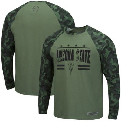 NCAA Arizona State Sun Devils OHT Military Appreciation Slim-Fit Raglan Long Sleeve T-Shirt