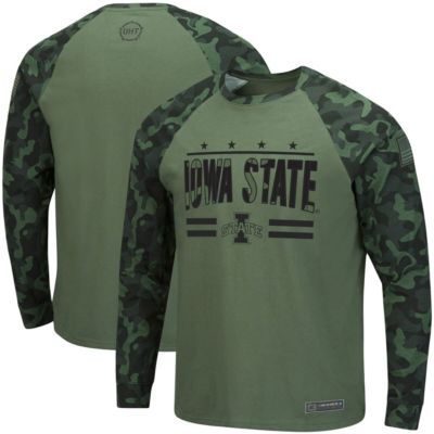 NCAA Iowa State Cyclones OHT Military Appreciation Slim-Fit Raglan Long Sleeve T-Shirt