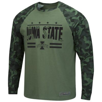 NCAA Iowa State Cyclones OHT Military Appreciation Slim-Fit Raglan Long Sleeve T-Shirt