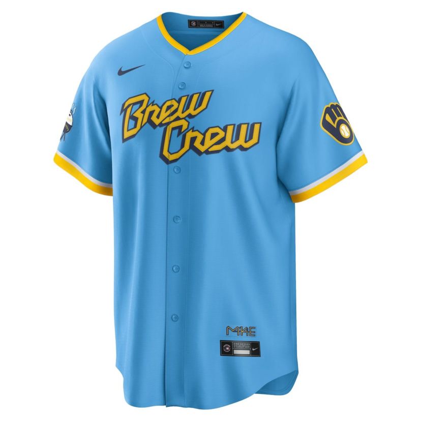 MLB Nike Powder Milwaukee Brewers City Connect Replica Team Jersey