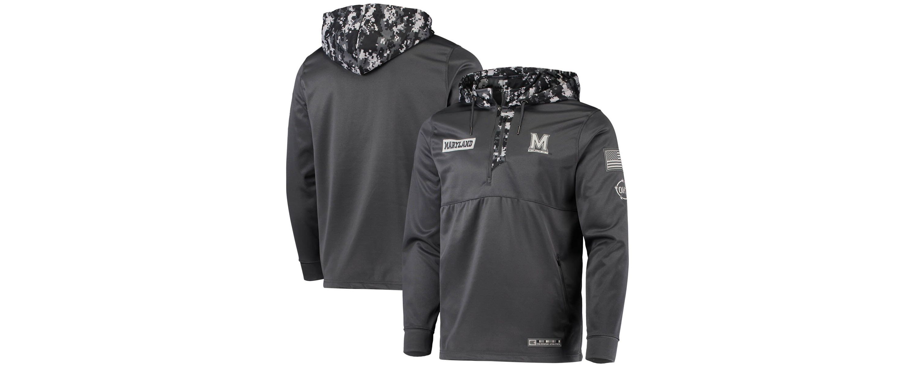 NCAA Maryland Terrapins OHT Military Appreciation Digital Quarter-Zip Hoodie