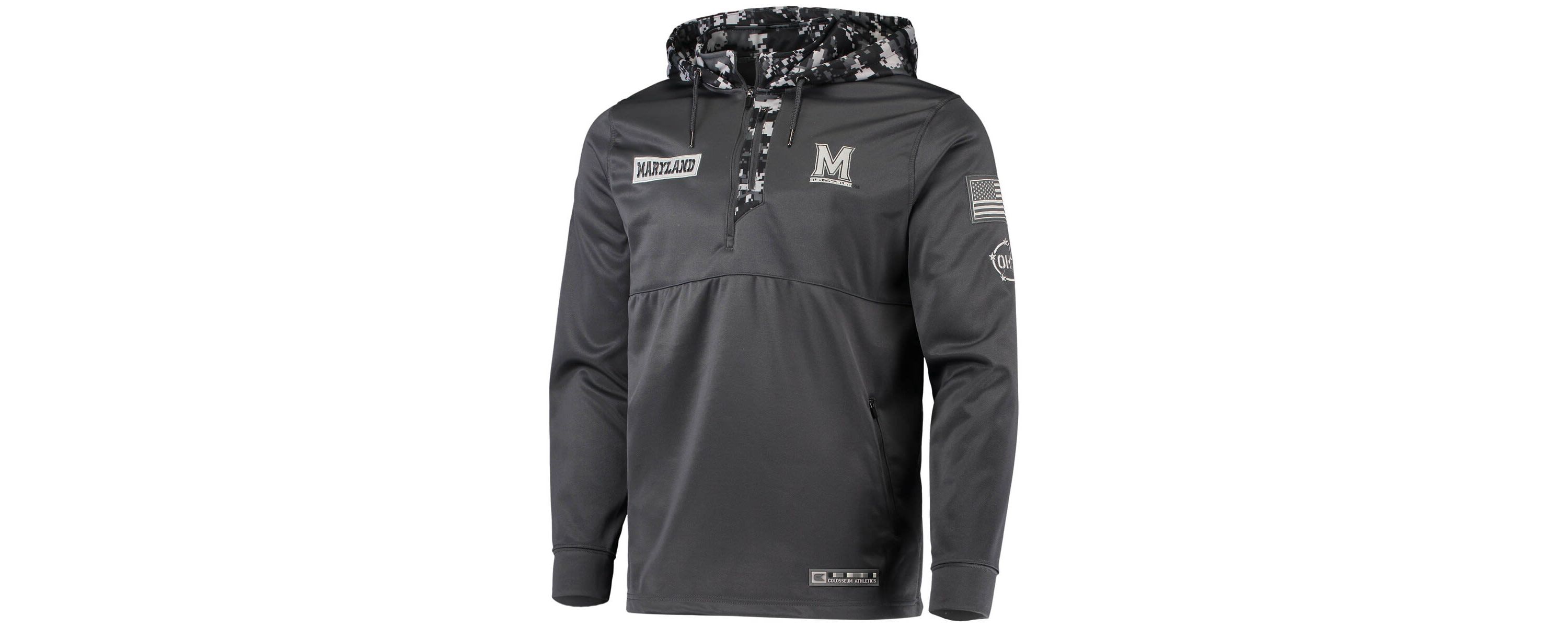 NCAA Maryland Terrapins OHT Military Appreciation Digital Quarter-Zip Hoodie