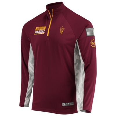 NCAA Arizona State Sun Devils OHT Military Appreciation Snow Cruise Raglan 1/4-Zip Jacket