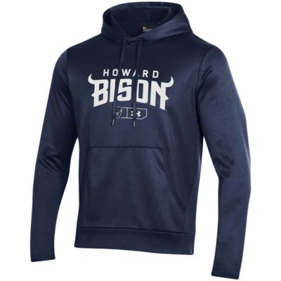 NCAA Under Armour Howard Bison Logo Lockup Fleece Performance Pullover Hoodie