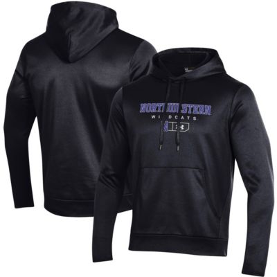 NCAA Under Armour Northwestern Wildcats Logo Lockup Fleece Performance Pullover Hoodie