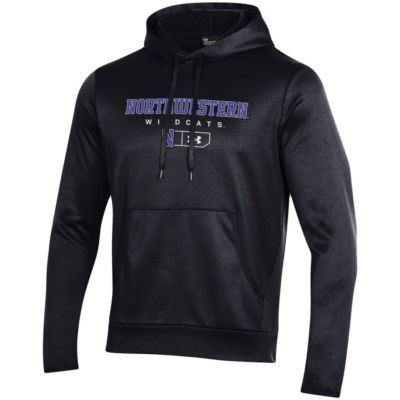 NCAA Under Armour Northwestern Wildcats Logo Lockup Fleece Performance Pullover Hoodie