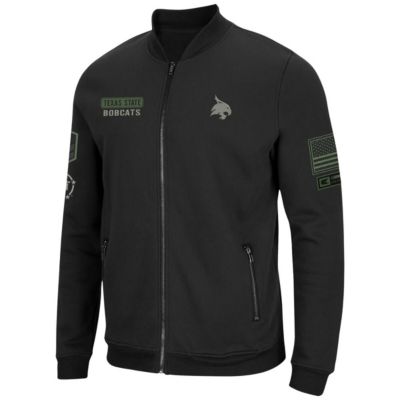 NCAA Texas State Bobcats OHT Military Appreciation High-Speed Bomber Full-Zip Jacket