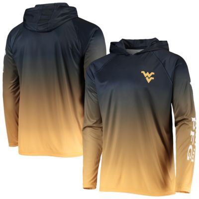 NCAA PFG West Virginia Mountaineers Terminal Tackle Omni-Shade UPF 50 Long Sleeve Hooded Top