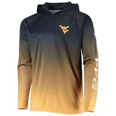 NCAA PFG West Virginia Mountaineers Terminal Tackle Omni-Shade UPF 50 Long Sleeve Hooded Top