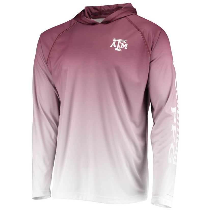 NCAA PFG Texas A&M Aggies Terminal Tackle Omni-Shade UPF 50 Long Sleeve Hooded Top