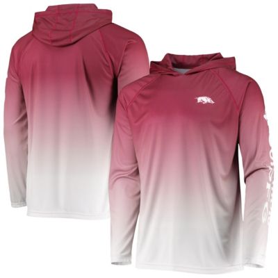 NCAA PFG Arkansas Razorbacks Terminal Tackle Omni-Shade UPF 50 Long Sleeve Hooded Top