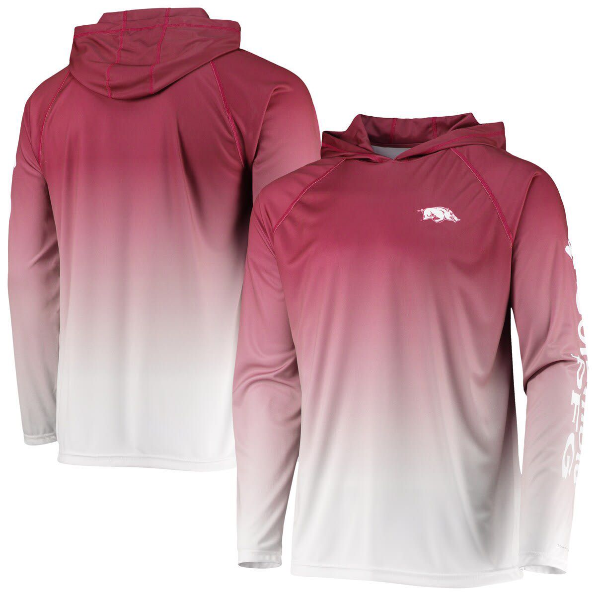NCAA PFG Arkansas Razorbacks Terminal Tackle Omni-Shade UPF 50 Long Sleeve Hooded Top