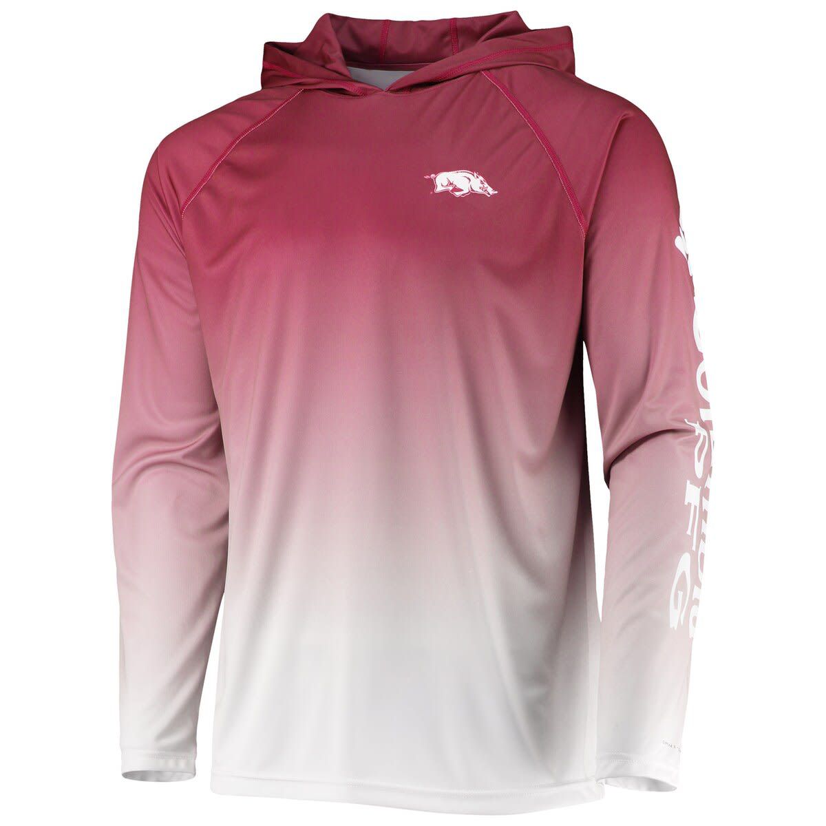 NCAA PFG Arkansas Razorbacks Terminal Tackle Omni-Shade UPF 50 Long Sleeve Hooded Top