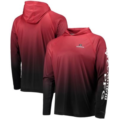 NCAA PFG Georgia Bulldogs Terminal Tackle Omni-Shade UPF 50 Long Sleeve Hooded Top