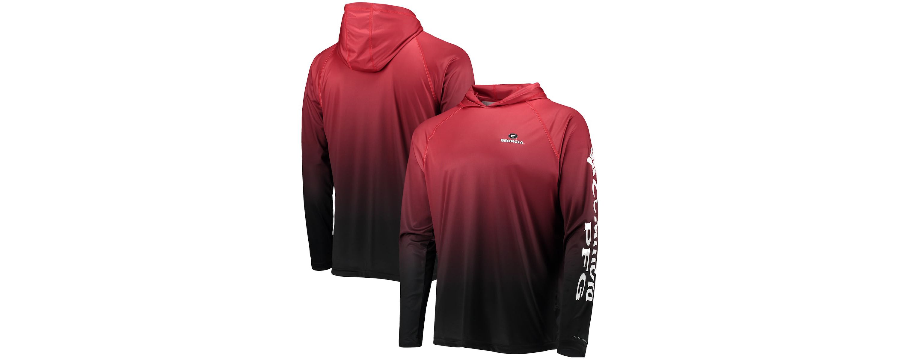 NCAA PFG Georgia Bulldogs Terminal Tackle Omni-Shade UPF 50 Long Sleeve Hooded Top