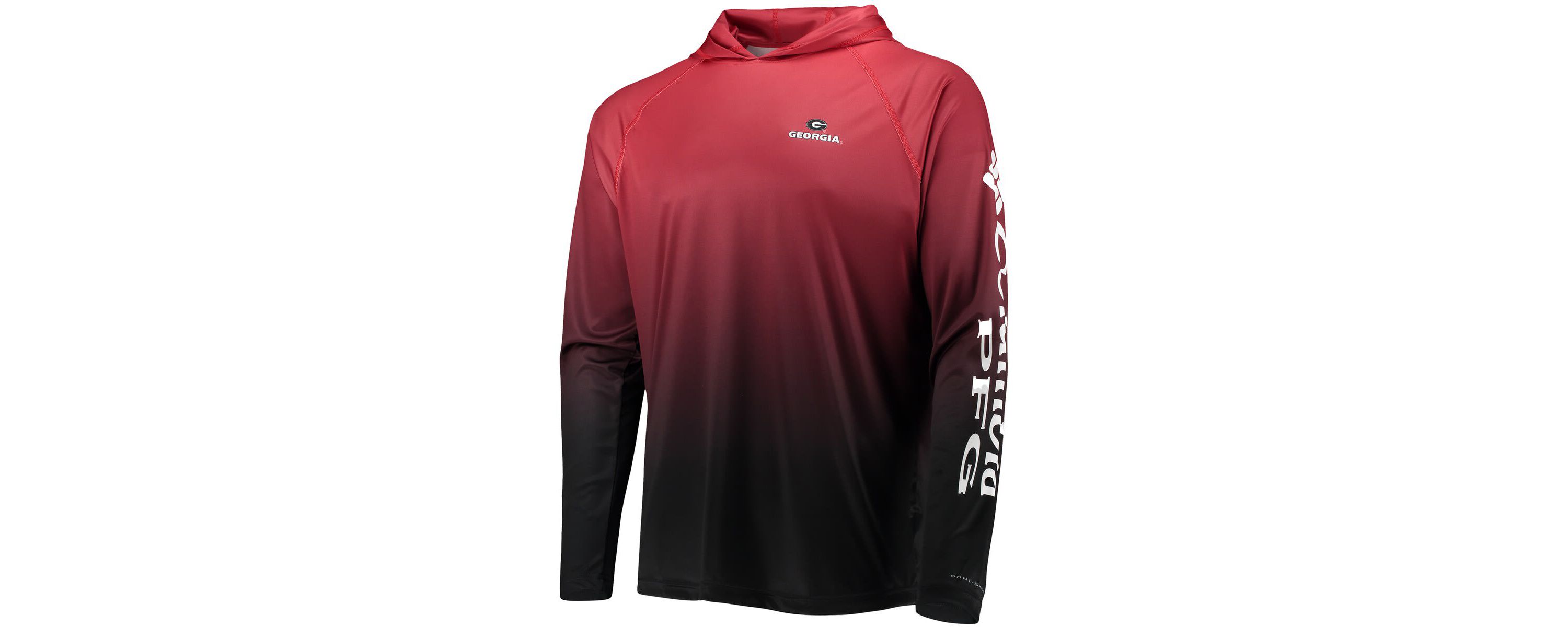 NCAA PFG Georgia Bulldogs Terminal Tackle Omni-Shade UPF 50 Long Sleeve Hooded Top