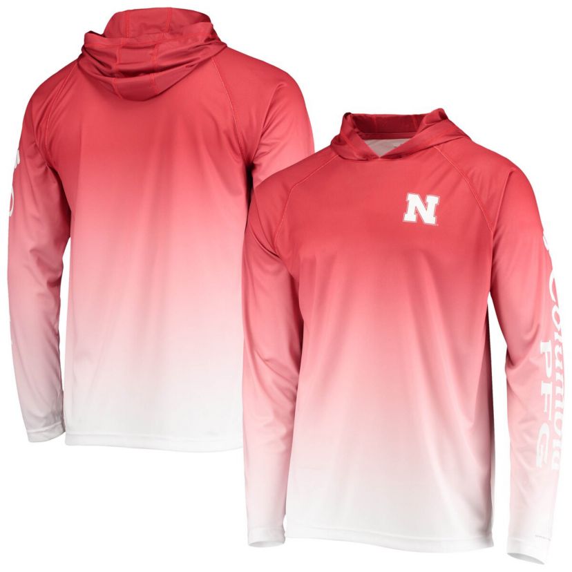 NCAA PFG Nebraska Huskers Terminal Tackle Omni-Shade UPF 50 Long Sleeve Hooded Top