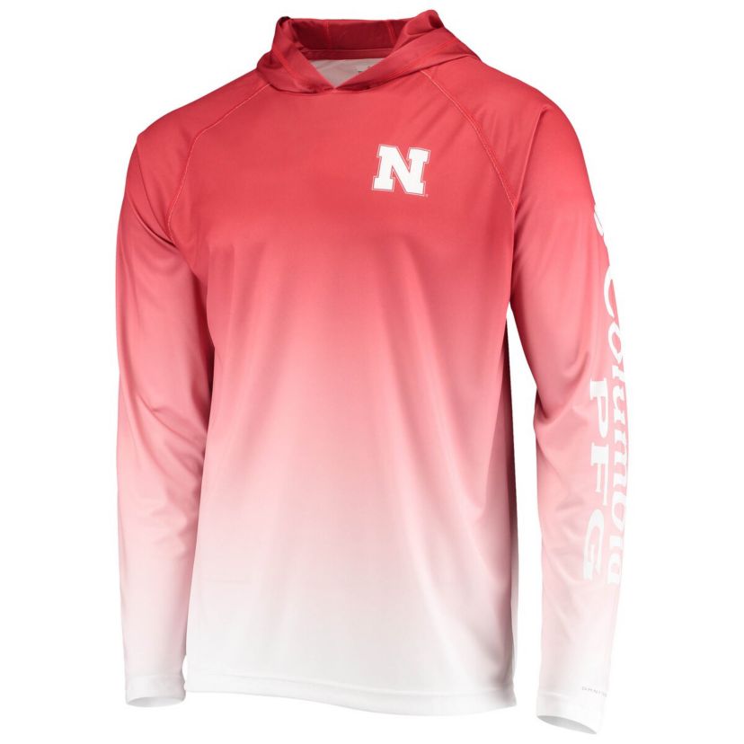 NCAA PFG Nebraska Huskers Terminal Tackle Omni-Shade UPF 50 Long Sleeve Hooded Top