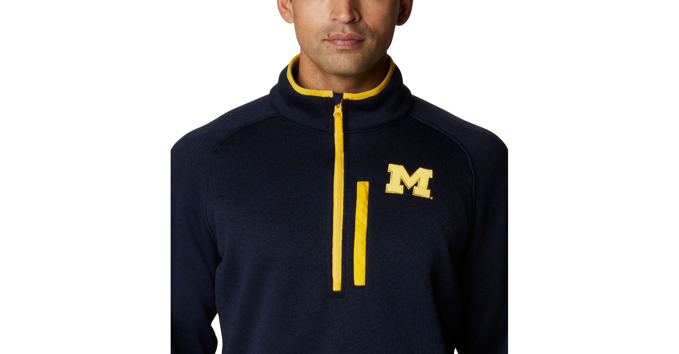 NCAA Michigan Wolverines Canyon Point Omni-Shield Raglan Half-Zip Pullover Top