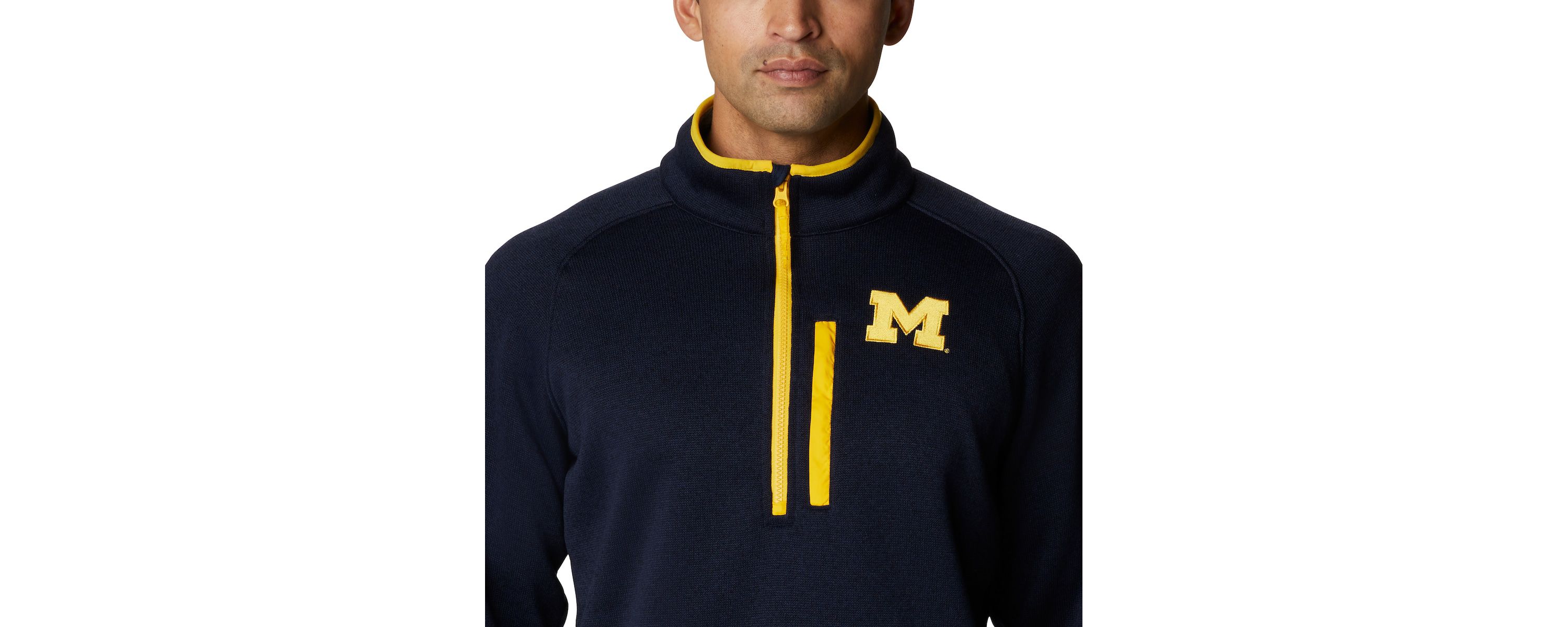 NCAA Michigan Wolverines Canyon Point Omni-Shield Raglan Half-Zip Pullover Top