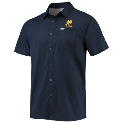 NCAA PFG Notre Dame Fighting Irish Slack Tide Camp Button-Up Shirt