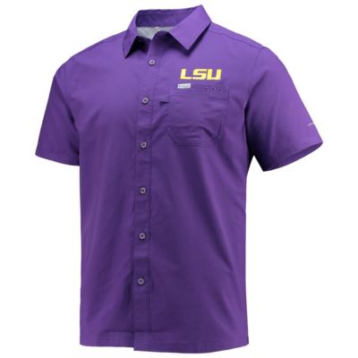 NCAA PFG LSU Tigers Slack Tide Camp Button-Up Shirt