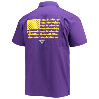 NCAA PFG LSU Tigers Slack Tide Camp Button-Up Shirt