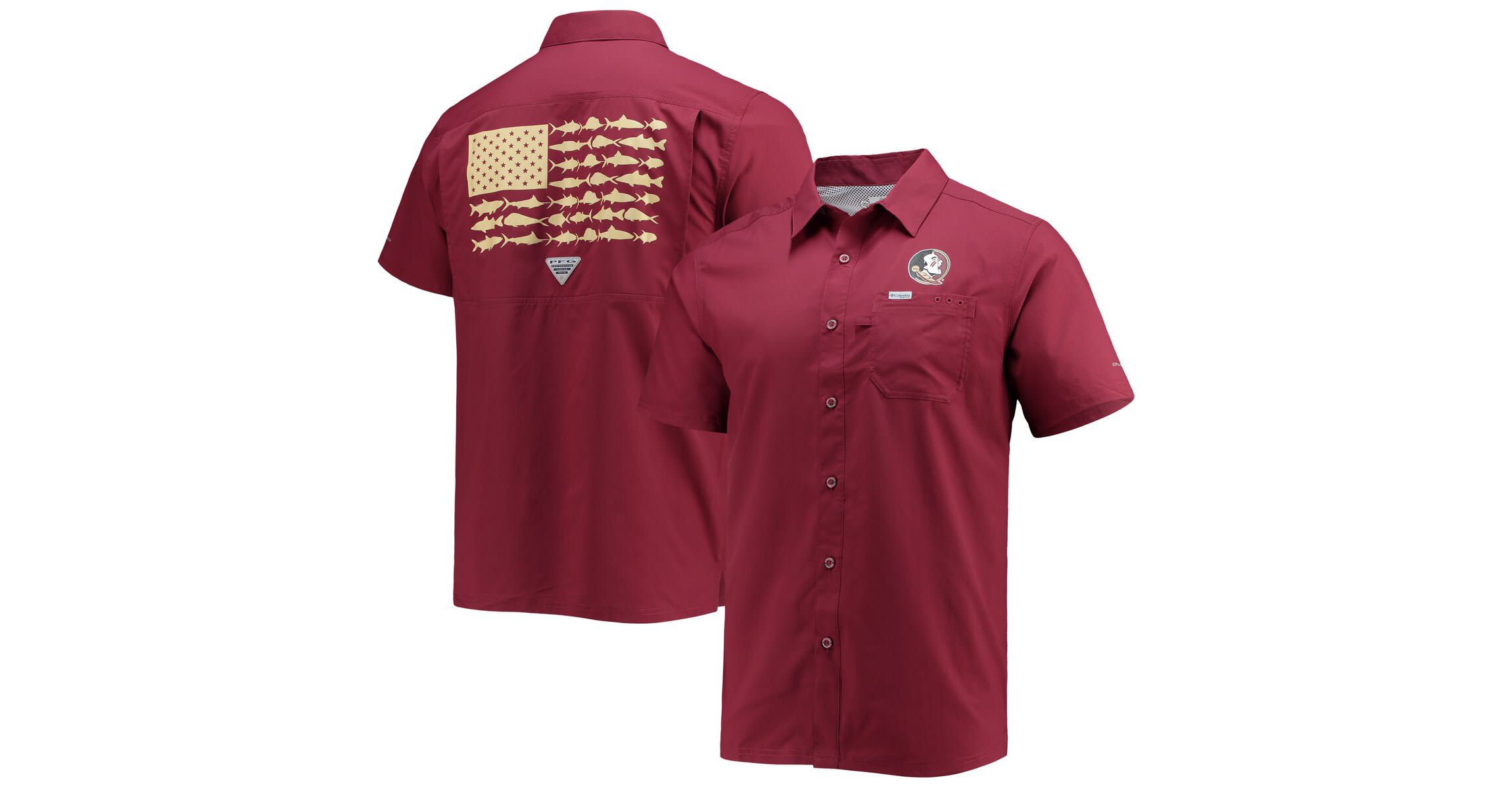 NCAA PFG Florida State Seminoles Slack Tide Camp Button-Up Shirt