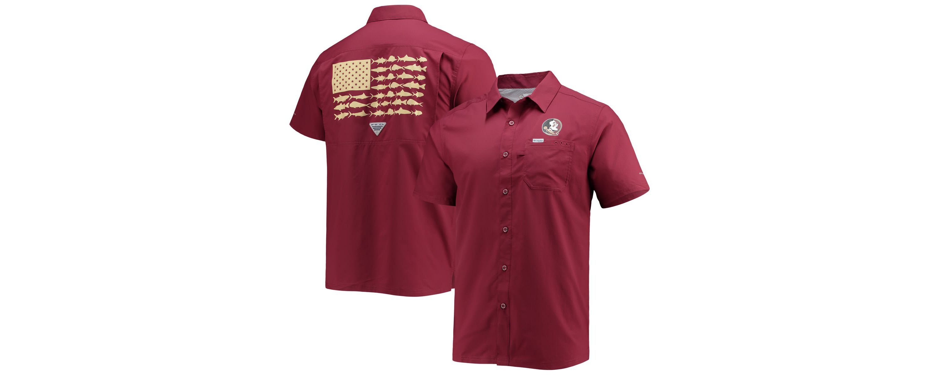 NCAA PFG Florida State Seminoles Slack Tide Camp Button-Up Shirt
