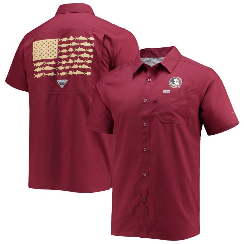 NCAA PFG Florida State Seminoles Slack Tide Camp Button-Up Shirt