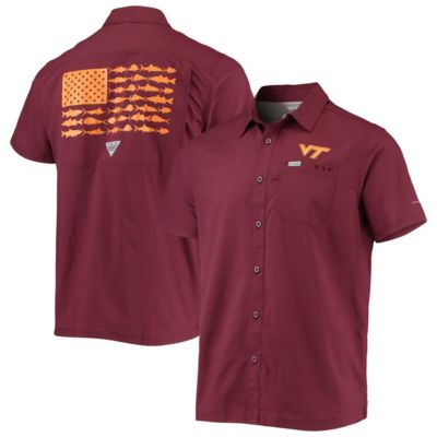 NCAA PFG Virginia Tech Hokies Slack Tide Camp Button-Up Shirt