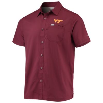 NCAA PFG Virginia Tech Hokies Slack Tide Camp Button-Up Shirt