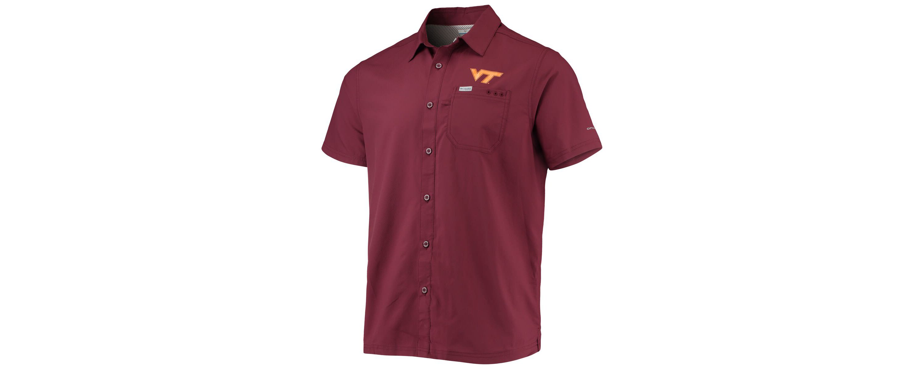 NCAA PFG Virginia Tech Hokies Slack Tide Camp Button-Up Shirt