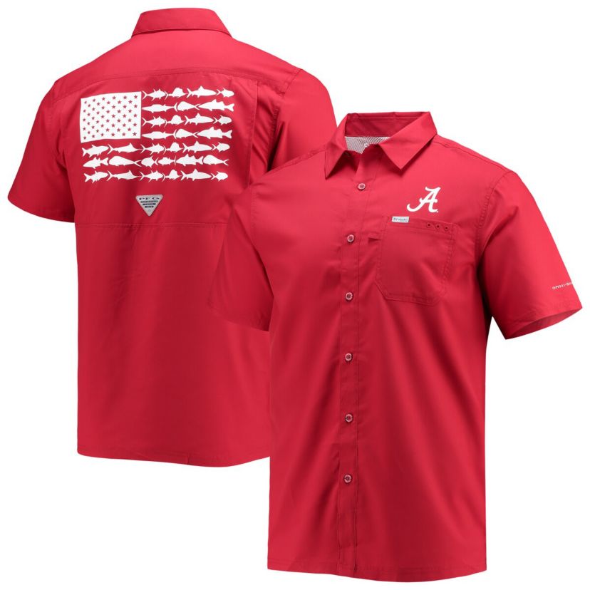 Alabama Crimson Tide NCAA PFG Alabama Tide Slack Tide Camp Button-Up Shirt
