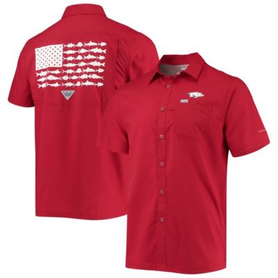 NCAA PFG Arkansas Razorbacks Slack Tide Camp Button-Up Shirt