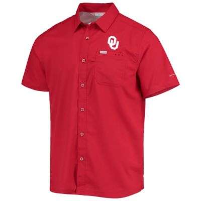 NCAA PFG Oklahoma Sooners Slack Tide Camp Button-Up Shirt