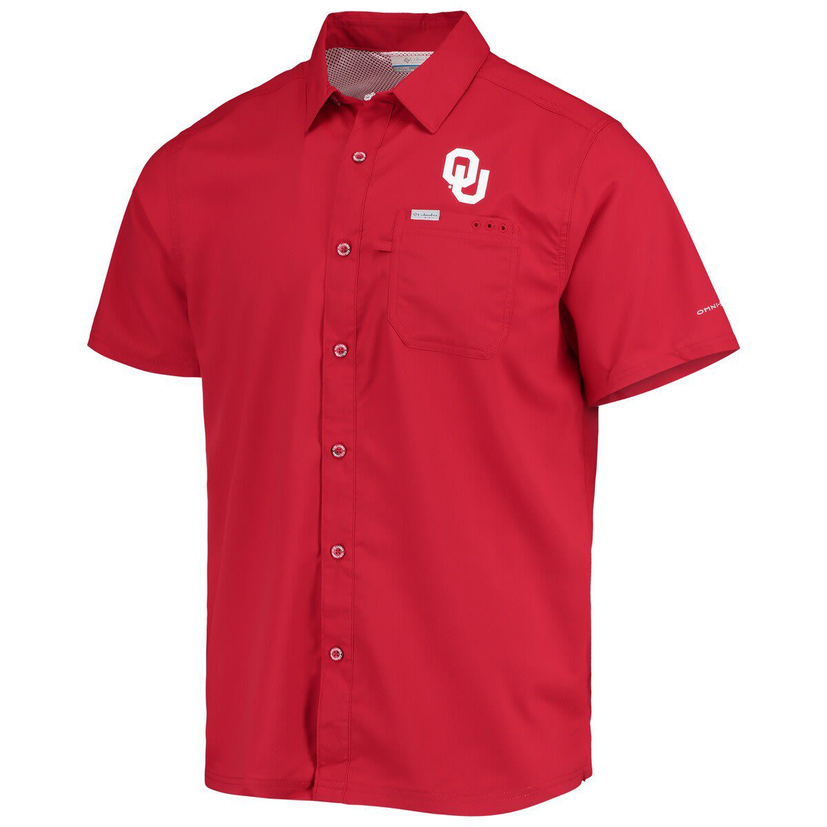 NCAA PFG Oklahoma Sooners Slack Tide Camp Button-Up Shirt