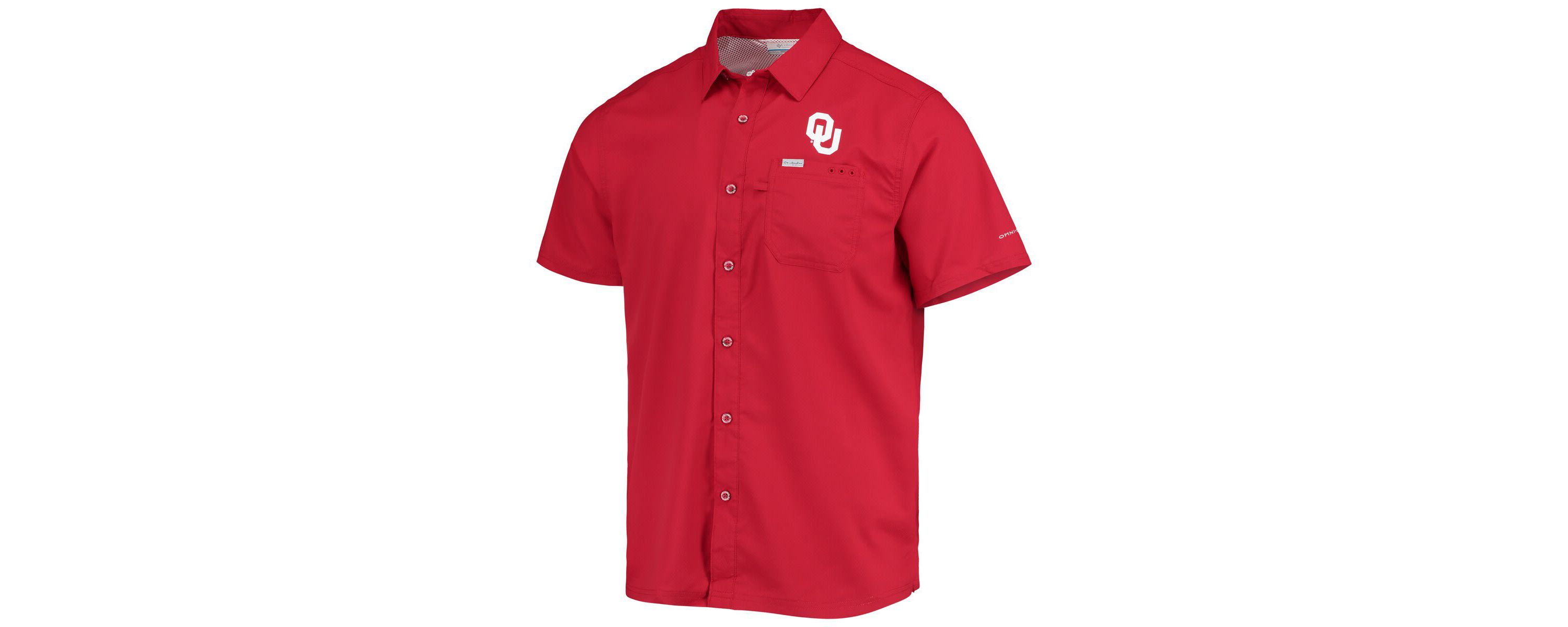NCAA PFG Oklahoma Sooners Slack Tide Camp Button-Up Shirt