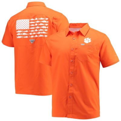 NCAA PFG Clemson Tigers Slack Tide Camp Button-Up Shirt