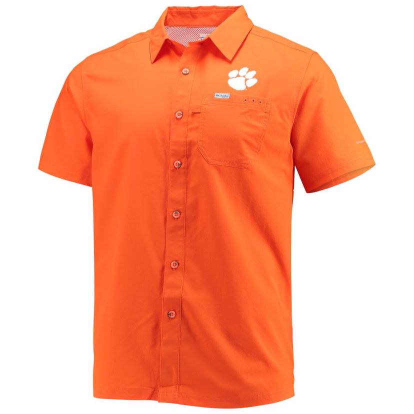 NCAA PFG Clemson Tigers Slack Tide Camp Button-Up Shirt