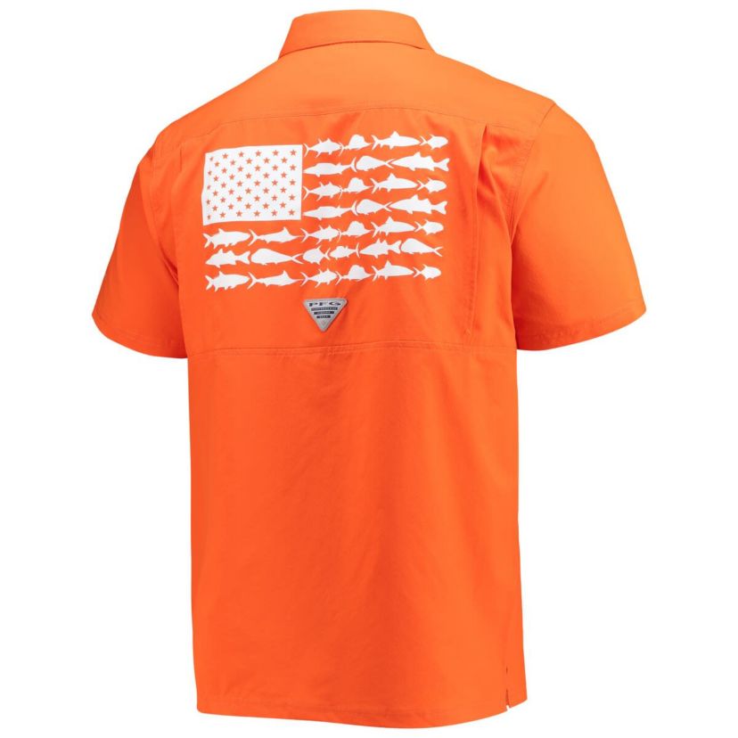 NCAA PFG Clemson Tigers Slack Tide Camp Button-Up Shirt