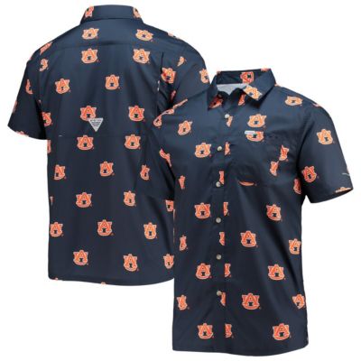NCAA Auburn Tigers Super Slack Tide Omni-Shade Button-Up Shirt