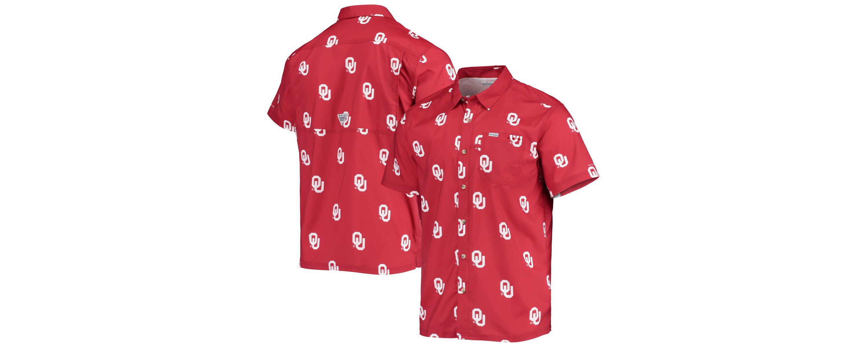 NCAA Oklahoma Sooners Super Slack Tide Omni-Shade Button-Up Shirt