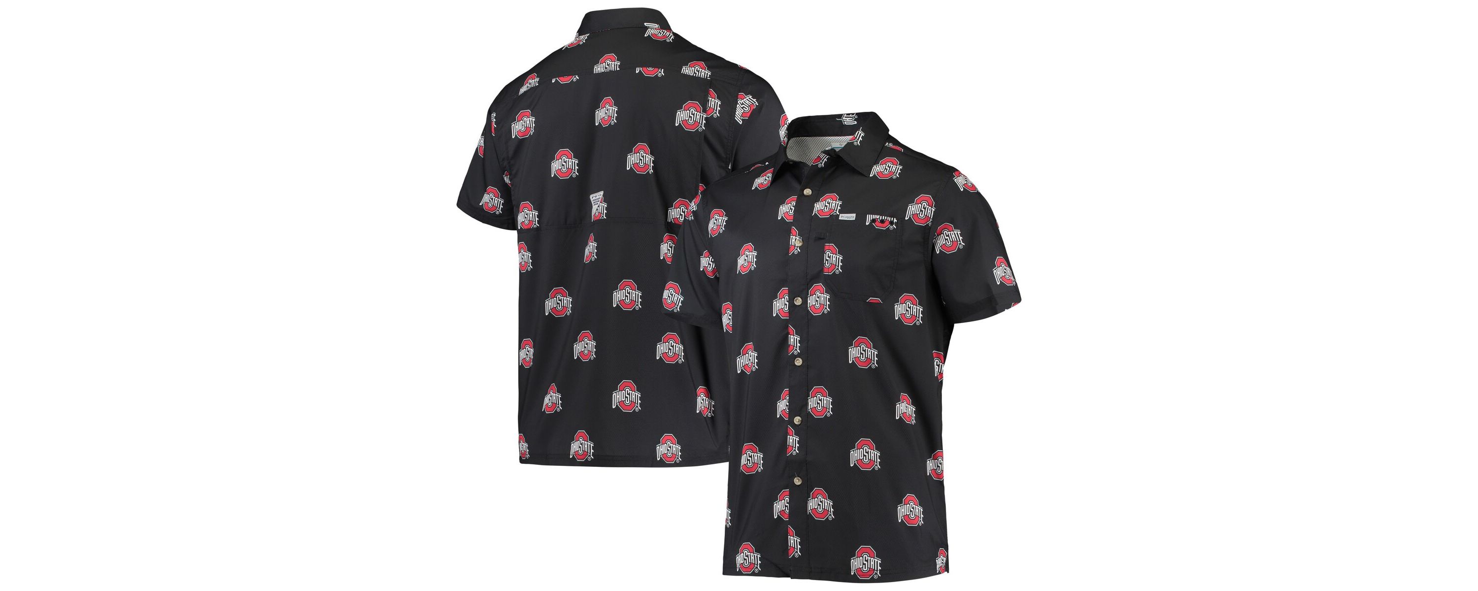 NCAA Ohio State Buckeyes Super Slack Tide Omni-Shade Button-Up Shirt